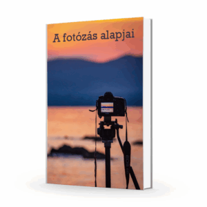 Fotózásról szóló könyv naplementés borítóval.